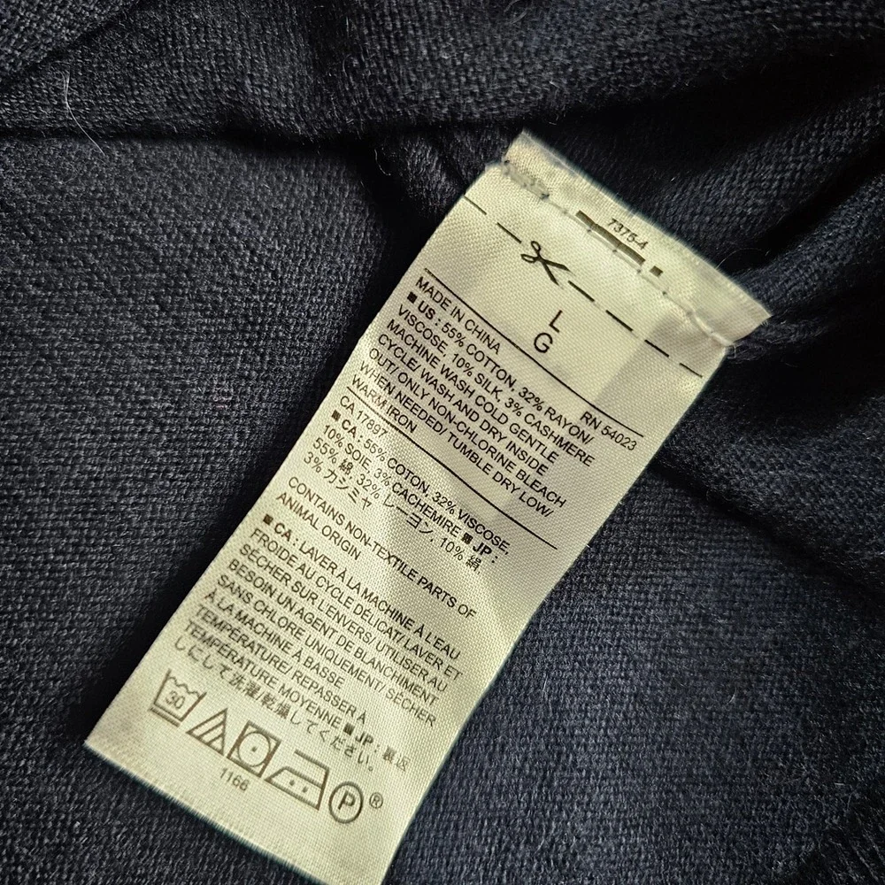Banana Republic Men Sweater V Neck Long Sleeve Premium Luxe Large Cashmere Blend